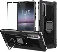 Sony Xperia1 II (2020)Case Heavy Duty Shockproof &screen protector.Ring Magnetic