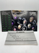 Vtg Canon FD Lens Instructions, Interchangeable Lenses Guide, Focal Length Seals