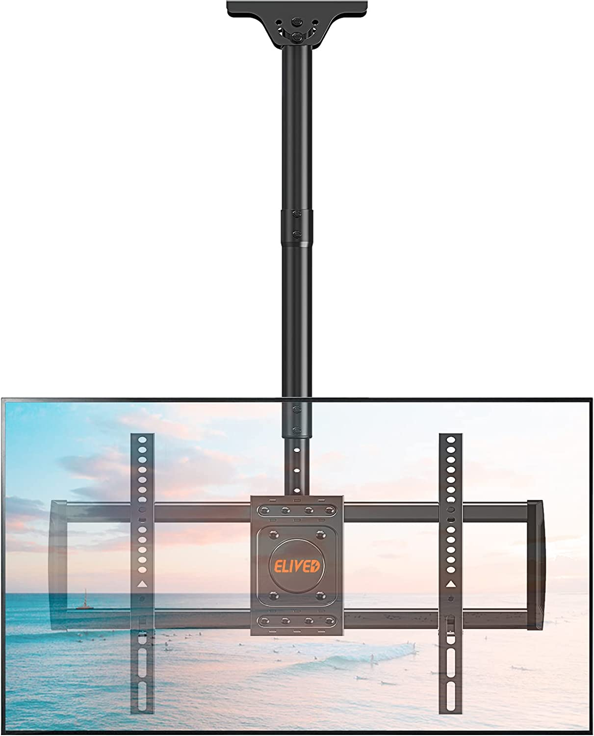 Ceiling TV Mount for Most 37-75 Inch LED, LCD OLED Flat Curved Tvs, Height Adjus-image