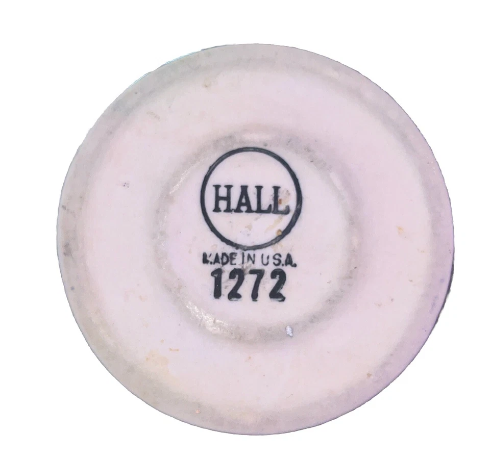 USA HALL Pottery Blanco Espresso Marrón Pedestal Taza Café 12oz 6" Juego De 4 Foto 4 de 4