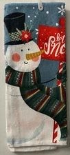 Christmas Printed Microfiber Kitchen Towel, 15x25 in. Let It Snow Snowman