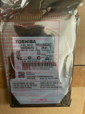 New* Toshiba MK4050GAC - 40GB, 4200RPM, 2.5