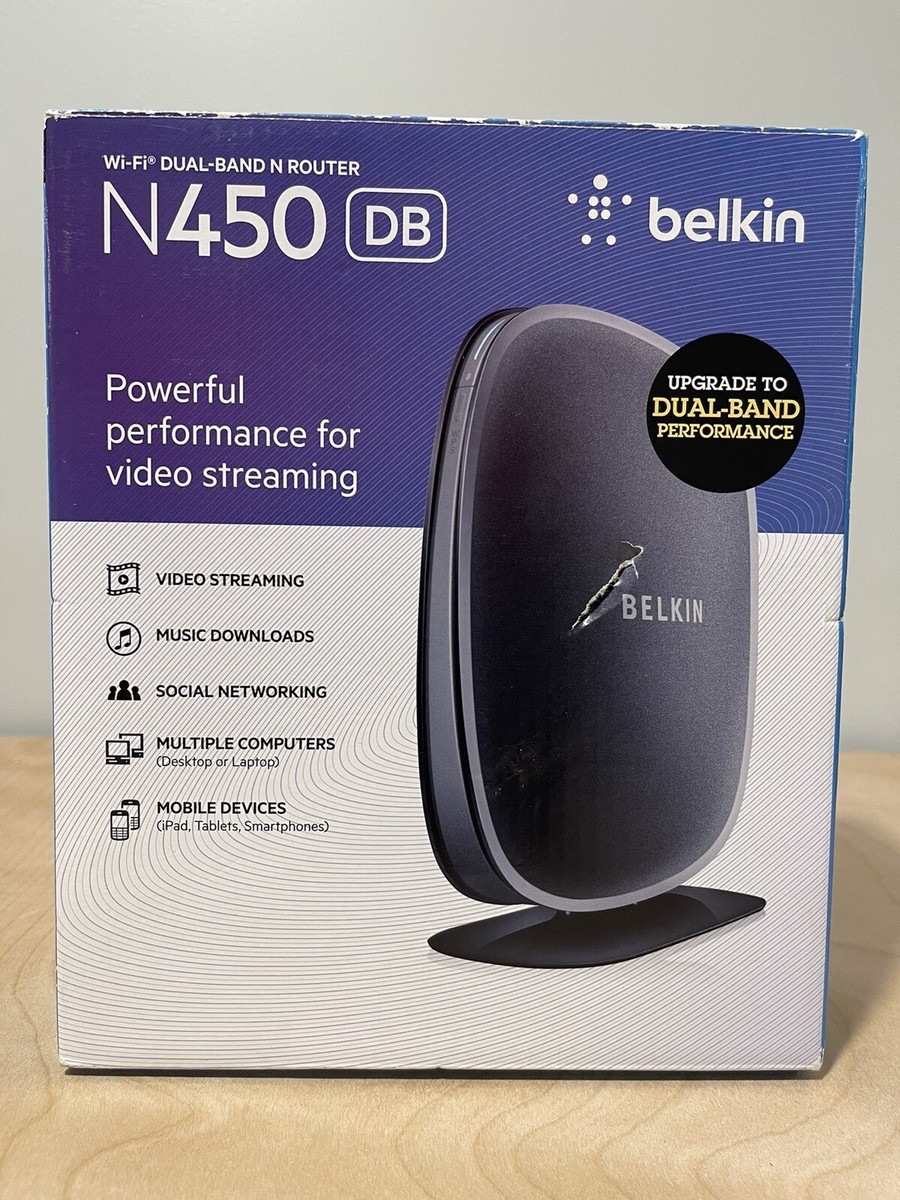 Belkin N450 DB Wi-Fi Dual-Band N Router Wireless Video Streaming 