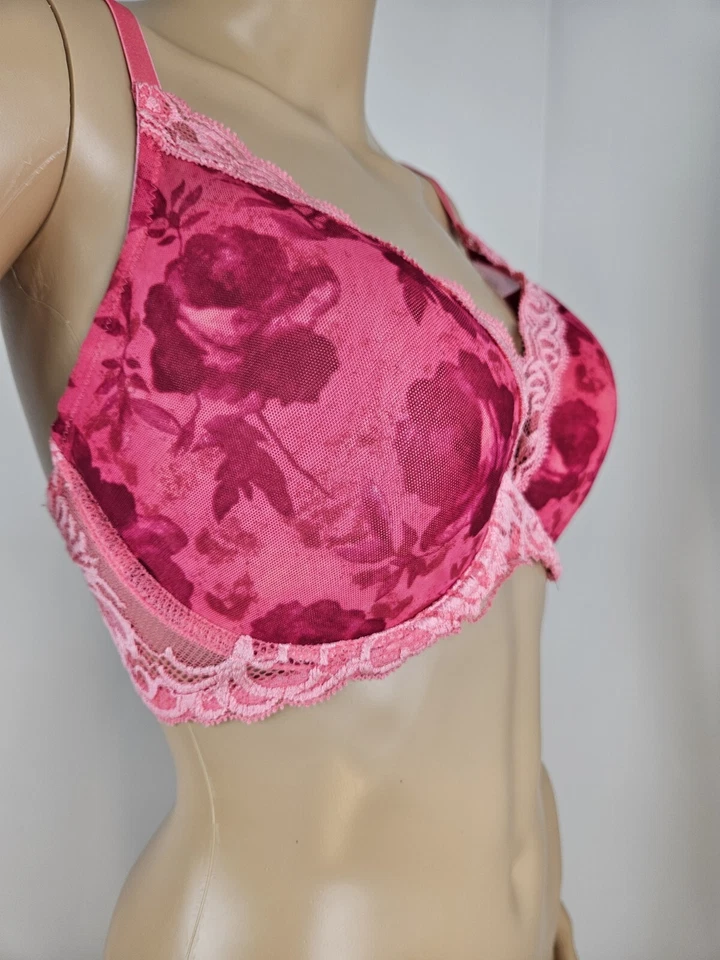 Natori Womens Bra 34DDD Lace Full Coverage Peach Red - Image 4 of 4