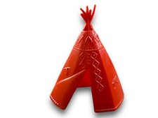 Vintage Marx Original 1950's Hard Plastic Teepee in Red