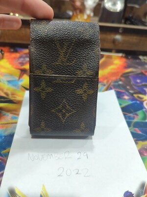 lv cigarette case price Authentic LOUIS VUITTON Monogram Canvas Leather Cigarette Case
