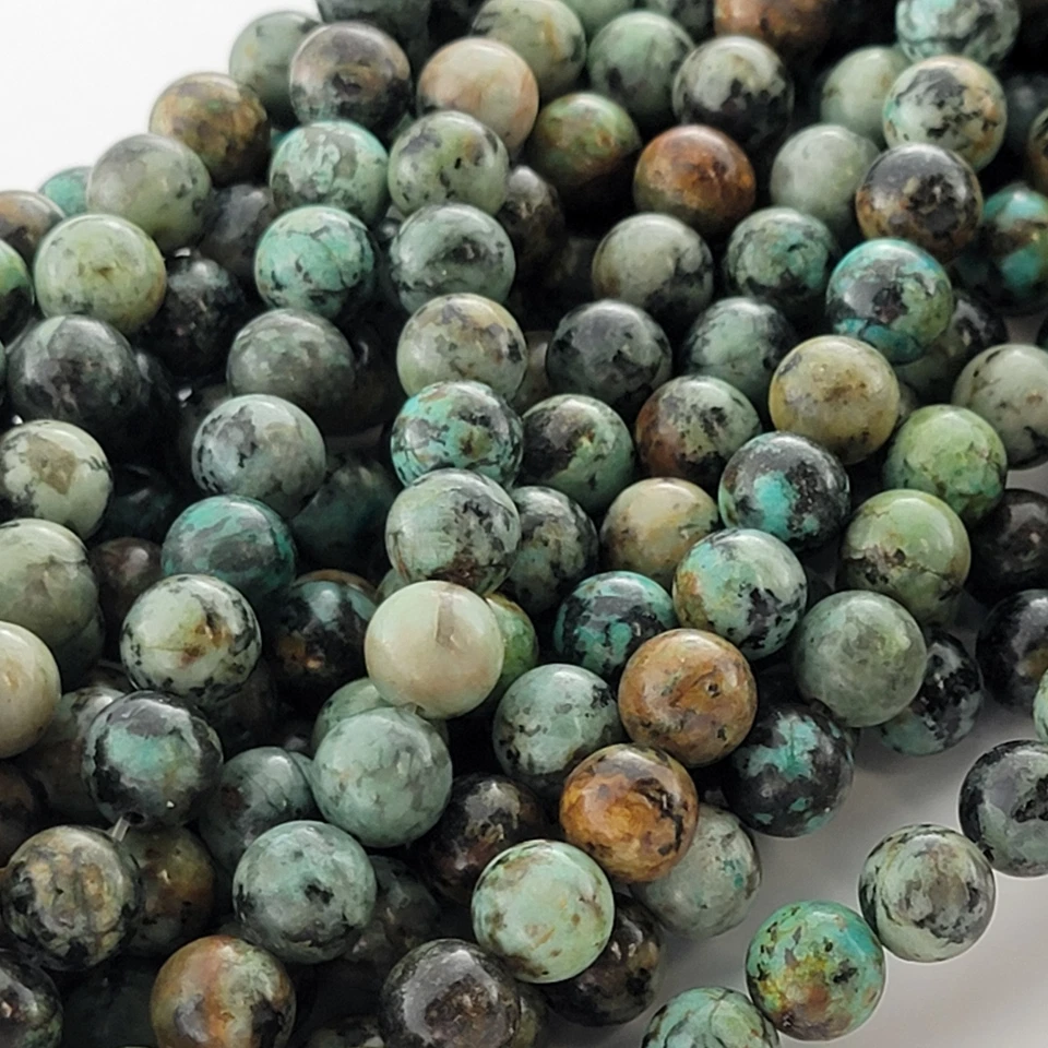 Cuentas de turquesa africana cristales redondos lisos cuentas de piedra natural 6 mm 8 mm 10 mm Foto 4 de 4