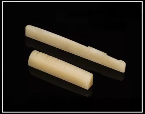 MusicianAtHeart LEFTY Unbleached Styled Bone Nut Saddle for Guitar UNIVERSAL FIT