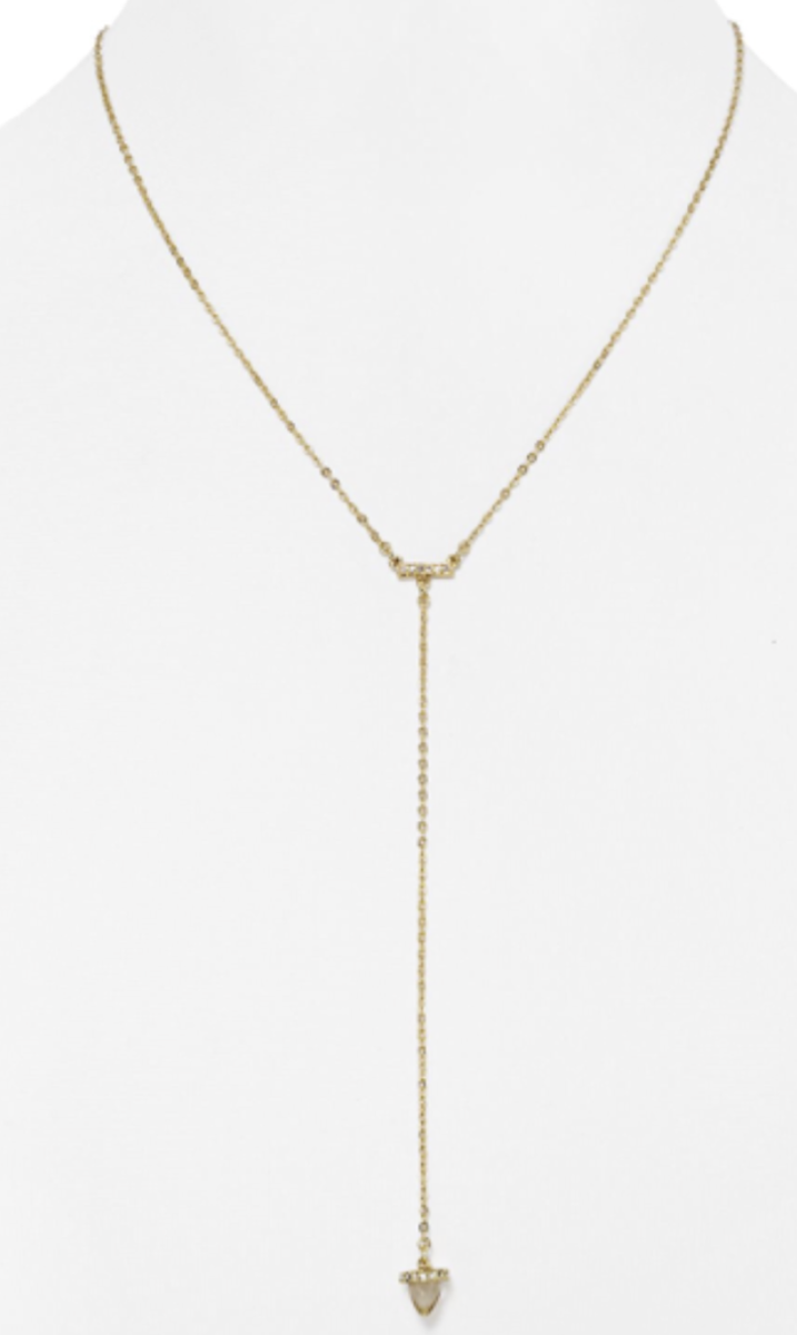 Rebecca Minkoff Women's Metallic Acorn Y Necklace Gold Tone