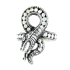 Sterling Silver Decorated Snake Ring