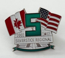 Silverstick Regional 2002-2003 Lapel Pin Hockey Tournament USA Canada Flag Flags