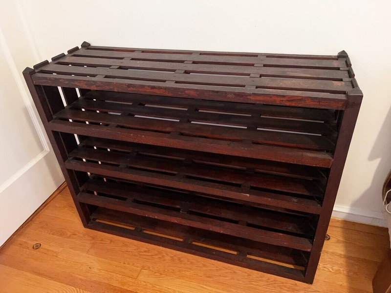 antique MISSION Oak Arts Crafts Storage Bakery Pantry floor stand Shelves shelf