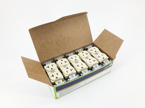 Box of 10 New Leviton 5362-SI Duplex Receptacles 20A 125V 2P 3-Wire