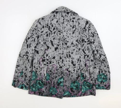 Gerard Womens Multicoloured Geometric Pea Coat Size 12 Button - Picture 2 of 12