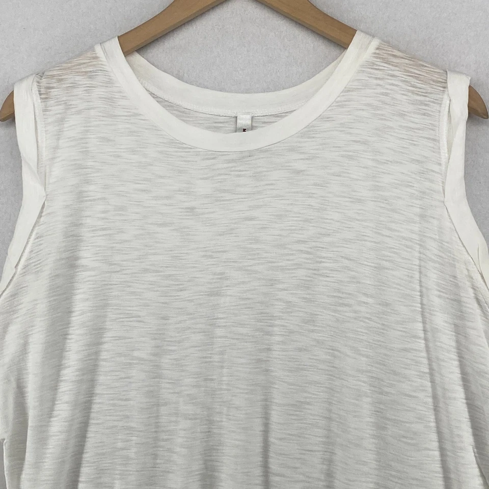 MICHELLE BY COMUNE Майка M Хлопок Модальная Сляба Круглый вырез Hi Низкая Оболочка Белая - Изображение 4 из 4