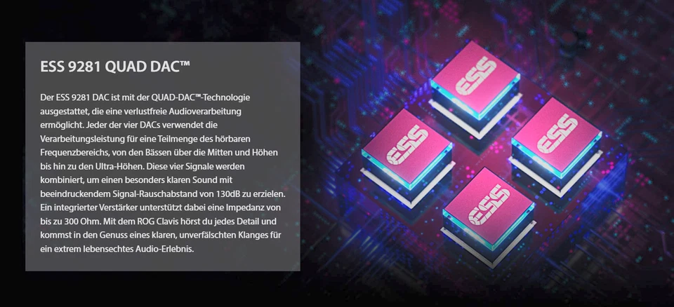 ASUS ROG Clavis USB-C Gaming DAC (ESS 9281 Quad DAC Amplifier, AI Noise Cancelin - Bild 3 von 4