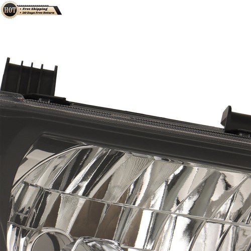 Headlights Black For 2009-2017-2021Nissan Frontier Headlamps Left+Right Halogen - Picture 5 of 14