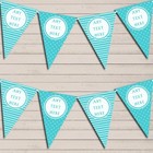 Stripes & Polka Dot Aqua Blue Personalised Birthday Bunting