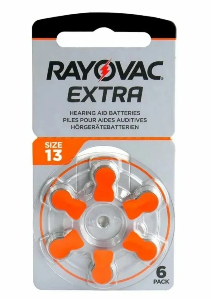 Rayovac Size 13 Hearing Aid Batteries 1 Pack - 6 cells in total