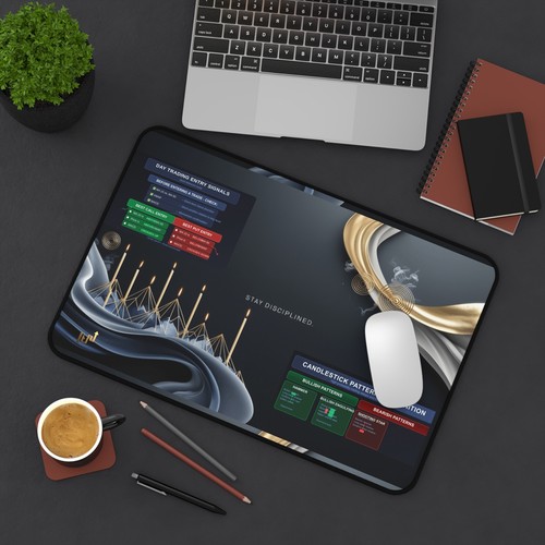 Stay Disciplined Trading Desk Mat, Motivational Day Trading Entry Signals - 第 5/13 張圖片
