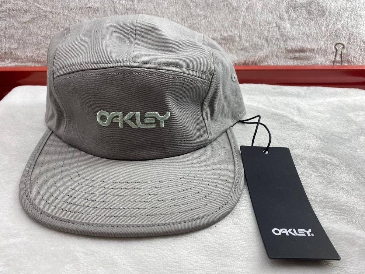 NWT - OAKLEY 5 Panel Cotton Adjustable Hat Cap Stone Gray | eBay