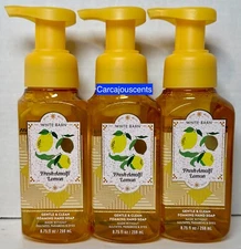 Bath & Body Works White Barn Fresh Amalfi Lemon Gentle Foaming Hand Soap set x 3
