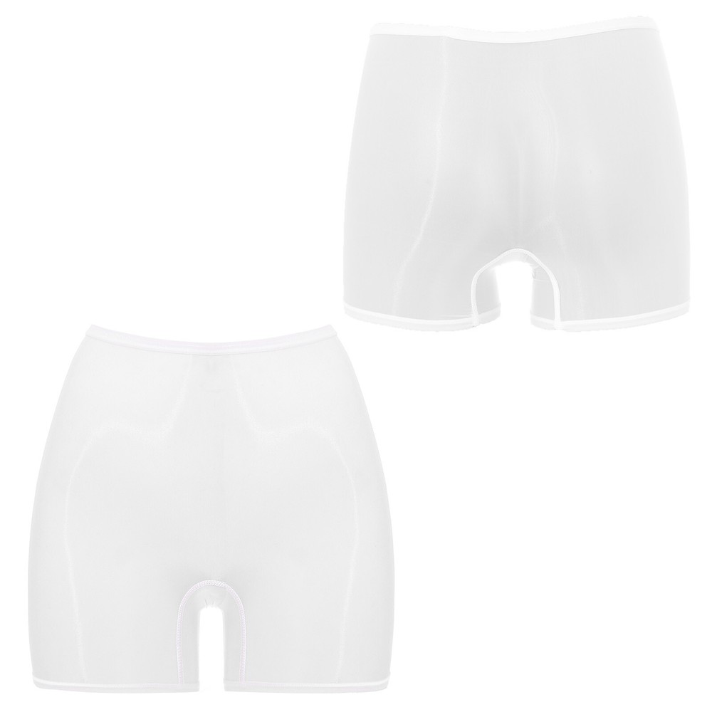 Glossy Womens Sexy Boxer Briefs with Elastic Waistband Ultra Thin Panties