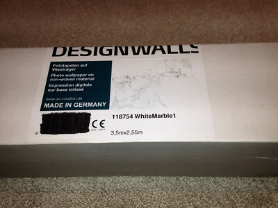 Fototapete auf Vliesträger AS 118754 3,5 x 2,55m Marmor Wand Motiv Weiß Grau