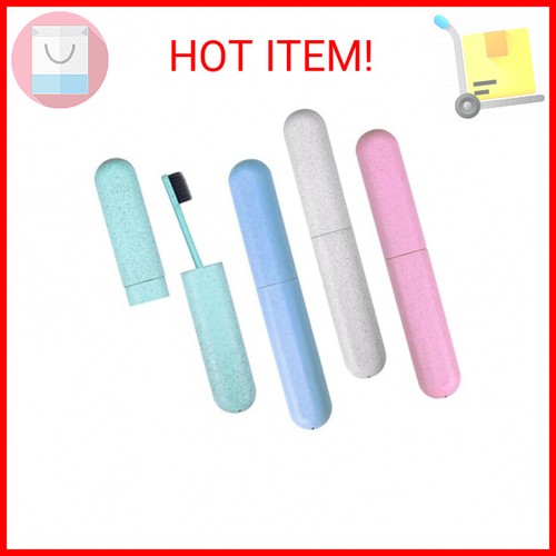 Hooqict 4 Pack Travel Toothbrush Case Portable Travel Toothbrush Holder Plastic