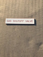 GAS SHUTOFF VALVE Label Traffolyte Engraved Red Self Adhesive Back 200mm (Qty19)
