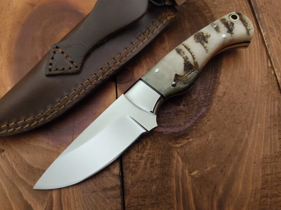 Cuchillo de caza de supervivencia de camping de acero inoxidable 440c hecho a mano personalizado hoja fija Foto 2 de 4