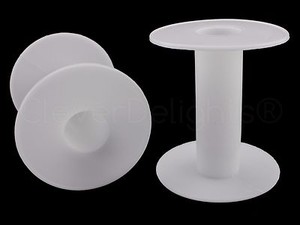 White Spool Empty Plastic 7.6 cm tall x 6.5 cm wide Reel Ribbon Storage 5 pack White Spool Empty Plastic 7.6 cm tall x 6.5 cm wide Reel Ribbon Storage 5 pack