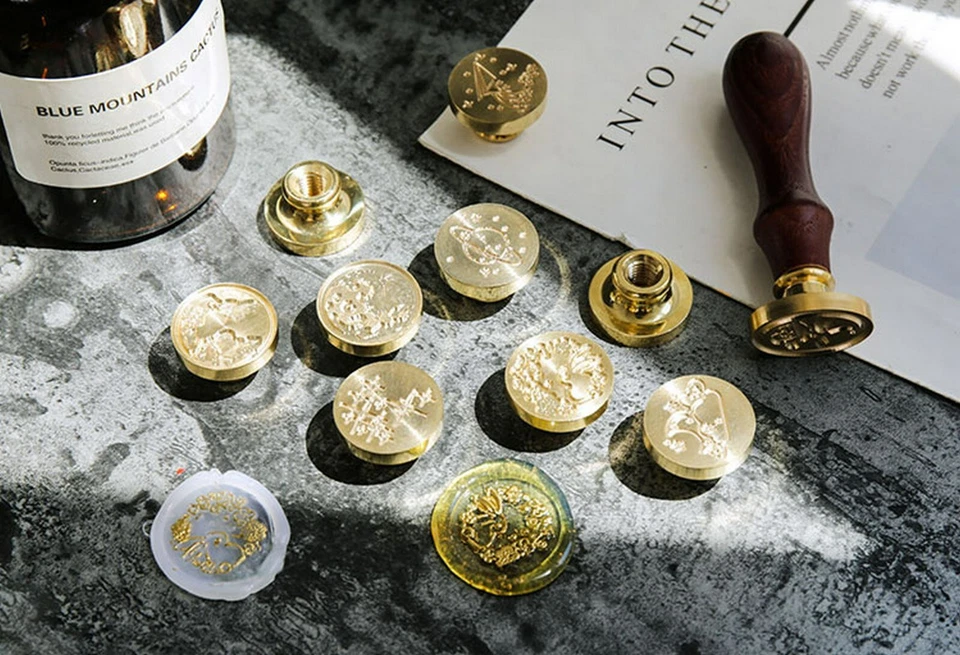 Sello de cera sello hecho a medida logotipo estampado sellado cera sello boda cera sello Foto 3 de 4