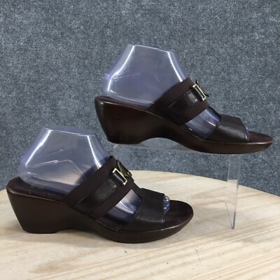 Mootsies Tootsies Sandals Womens M Moxoanak Casual Slip On Wedge Slide  Brown