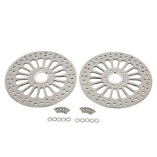 11.5" 2pcs Front Brake Rotors Super Spoke High Polished for Harley Touring Dynas