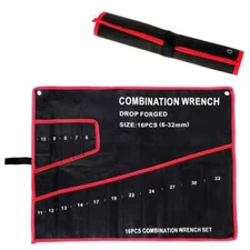 Wrench Roll Up Pouch Wrench Organizer Bag Wrench Tool Holder 16 Pockets