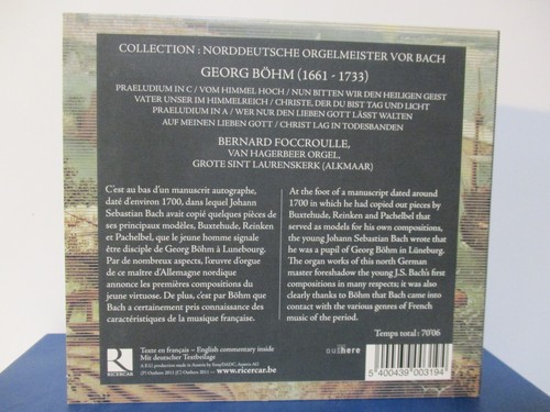 GEORG BOHM - ORGELWERKE - Bernard Foccroulle - CD - MINT condition - E24-3054 - Picture 2 of 3