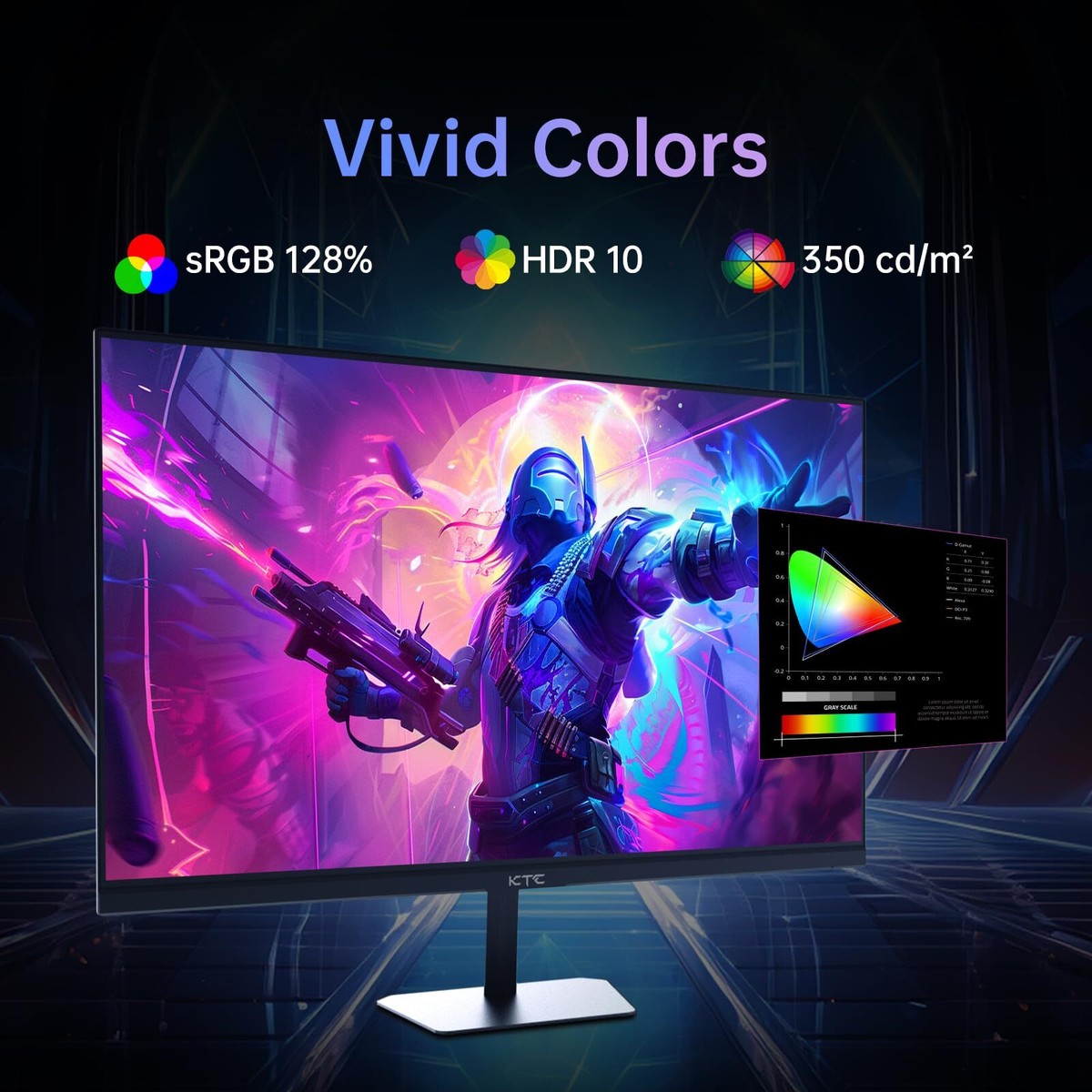 KTC 24.5'' Gaming Monitor 180Hz FHDFast IPS 1080P 1 ms 128% sRGB