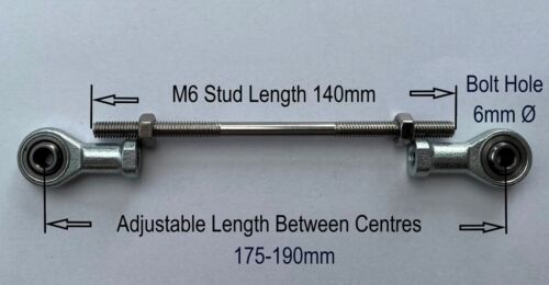 M6 Stangenenden RH & LH Gewinde Rose Gelenk Spurstange Ende Zahnrad Gestänge - Bild 11 von 16