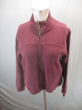 Columbia Size M Womens Burgundy Cotton Blend Full Zip Fleece Athletic Jacket 375
