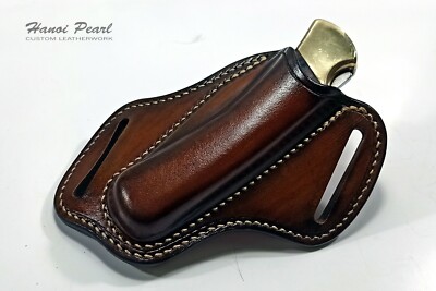 Custom 45 Grad Canted Leather Sheath for Buck 110 Folding Hunter