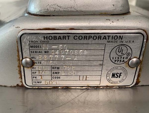 Hobart N50 5 Quart 5 Qt Commercial Mixer Fair-Good Cond Whisk Beater Knife Bowl - Imagen 6 de 11