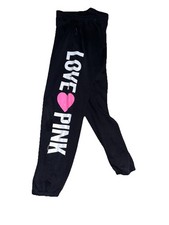 2011 Victoria's Secret Lounge Sweatpants XS - Black Oversized Boyfriend Y2K