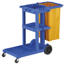 Chariot de nettoyage multifonction avec sac, plate-forme et 3 plateaux