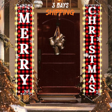 Christmas Decorations Outdoor Yard, outside Front Porch Sign Set with Lights, Re