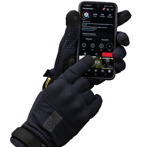 Knox Action Pro Motorcycle Motorbike Textile Gloves - Black - Picture 5 of 11