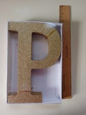   Gold Glitter Letter - P: Home Decor And Decoration 9 in. X 6 in. 