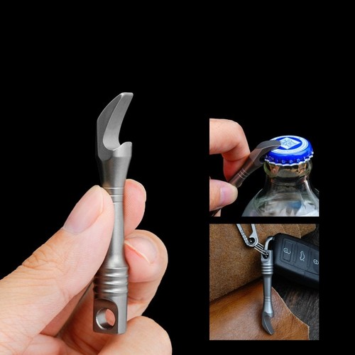 Titanium Bottle Opener Pry Bar Crowbar Portable Keychain EDC Multi Tool Outdoor - Picture 8 of 11