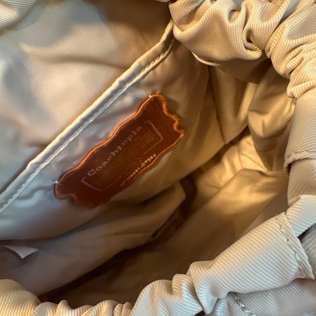 COACH Loop Mini Backpack Recycled Polyester Beige… - image 11