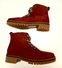 Damen Leder Stiefeletten Boots Rot Gr.40 von Ara mit Luftpolster, Wechselfußbett